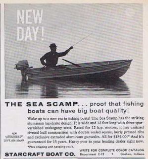 1960 STARCRAFT BOAT CO SEA CAMP FISHING BOATING ALUMINUM VINTAGE PRINT