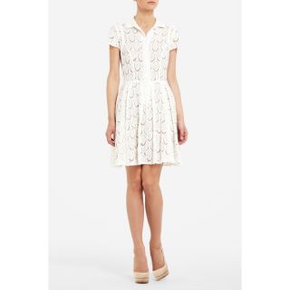New BCBG Kiran White Lace Shirt Dress 8 $268 FNG6O397