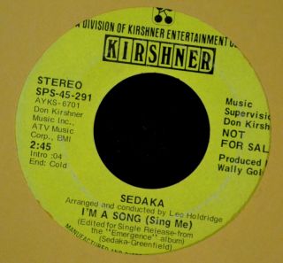 Neil Sedaka I’M A Song Kirshner DJ 291