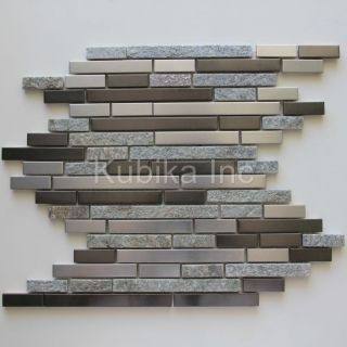 Stone Mosaic Tile Kitchen Backsplash Stainless Steel