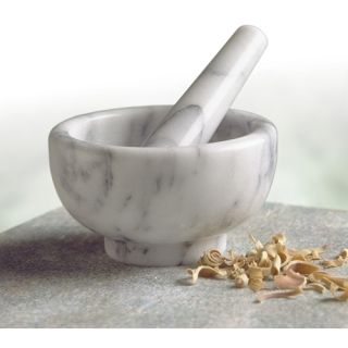 White Marble Mortar And Pestle Kitchen Tools Spices Crushing Mixing