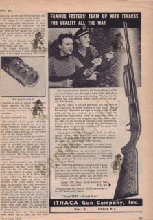 Ithaca 37 Shotgun Magazine Ad from 1950S