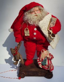 Kims Klaus OOAK Handmade Santa Claus Elf Teddy Vintage Tree Antique