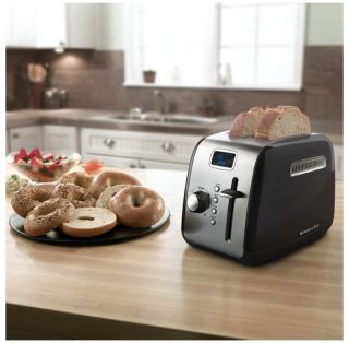 KitchenAid KMT222OB 2 Slice Black Digital Stainless Steel Toaster w
