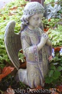Celtic Kneeling Angel Garden Statue Memorial Shamrocks