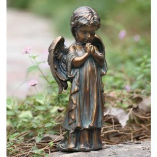 Bronze Praying Angel Statue Garden Memorial Figurine