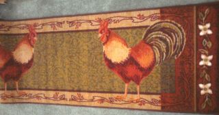Large Tuscan Rooster Kitchen Floor Throw Accent Rug Mat Runner New