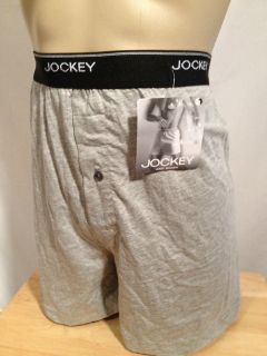 Jockey Elance Knit Boxer Large 36 38 Light Gray