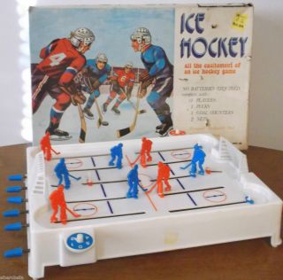  1970s Small Plastic TABLE TOP ICE HOCKEY GAME Toy Kresge Co Troy MI