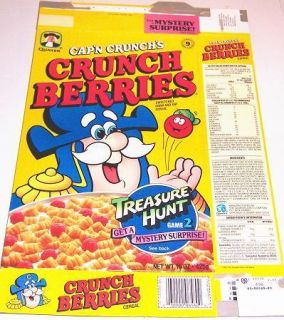 1992 CapN Crunchs Crunch Berries Cereal Box DD016