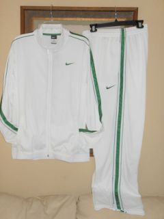 Nike Mens White Basketball Tracksuit Warmup Jogging Pants Jacket L XL