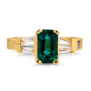 Gorgeous Natural 2 19 Ct Octagon Emerald Diamond Ring 18K