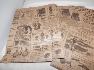Print Paper Kraft Bags Vintage Style Newsprint Favor Craft Bags