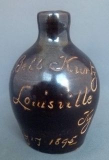Kalfus Bell Kurtz May 17 1895 Louisville KY Miniature Whiskey Sample