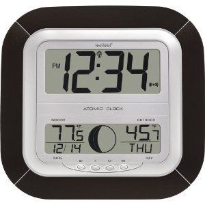 La Crosse Atomic Digital Wall Clock w/ Temperature Moon Phase LCD