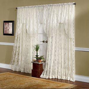 So Shabby Extra Wide Lace Curtains 120 x 84 White or Ivory Brand New
