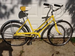 Breeze Ladies 3 Speed Road Cruise Bike Yellow Vintage Bicycle 