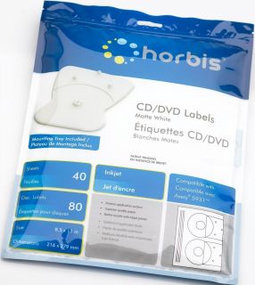 CD DVD Labels Inkjet 1000 White Matte Labels 2 Label Applicator