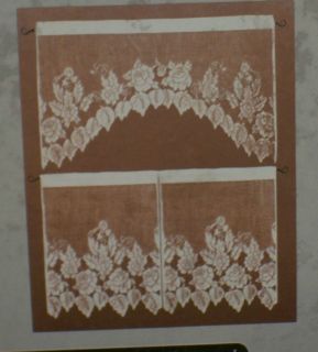White Lace Floral Tier Swag Curtain Set 60 swag with 60 X36 tier pair
