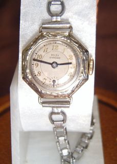 Ladies Vintage Rolex Watch 18K White Gold 1930S