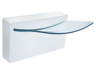 LaToscana L990 Crystal Wall White Vitreous China Tempered Glass Bath