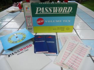 Password Board Game 1962 Edition Milton Bradley 10th Volume