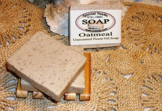 Unscented Oatmeal Handmade Soap Buttermilk Neem Oil Cocoa Shea Butters