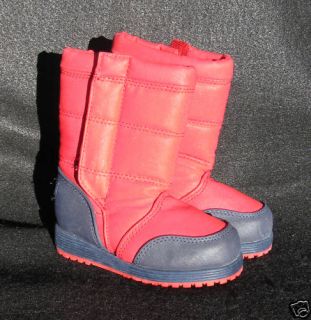 Lands End Girls Boys Red Blue Insulated Snow Boots Winter Youth 6 6M