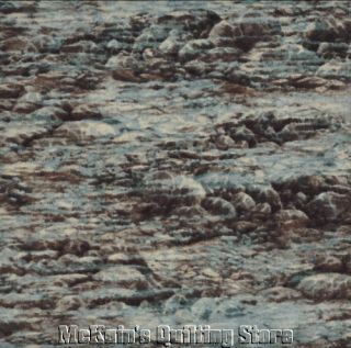 Elusive Catch River Rocks Water Landscape Quilt Fabric SSI Blue Gray