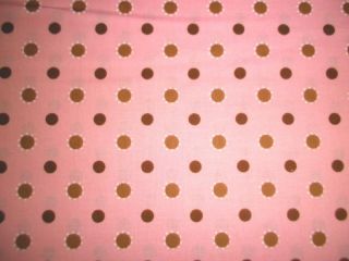 Lakehouse Fabric Daisy Dots Pink and Brown Quilts Pillows Curtains