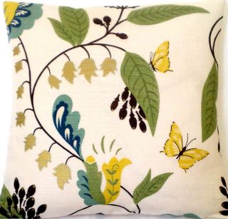 Pillow Cover Osborne Little Fabric Langdale Yellow Butterfly Botanical