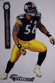 Lamarr Woodley FATHEAD Pittsburgh Steelers NFL 16 x12 Wall Graphic NEW