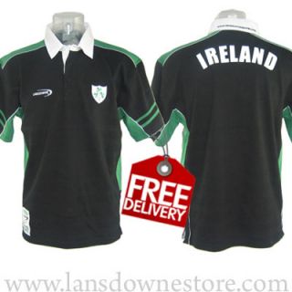 Mens Black Lansdowne Irish Rugby Shirt Free Worldwide Delivery R3052