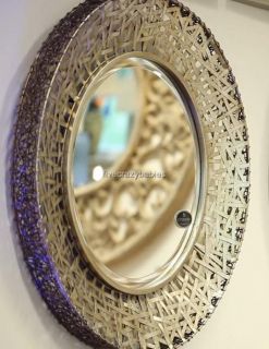 Messed Metal Wall Mirror Modern Extra Large Round Horchow