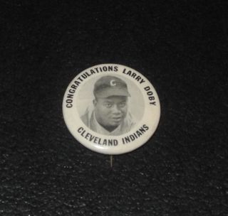  Baseball Player Pin Button Coin Congratulations Larry Doby Indians