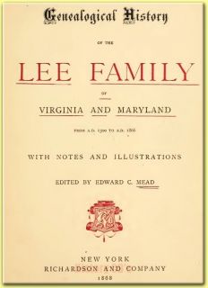 Lee Family Name Tree History Genealogy Biography Book