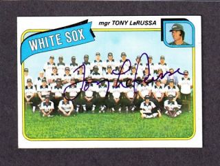 1980 Topps 112 Tony LaRussa White Sox Signed Autograph Auto COA