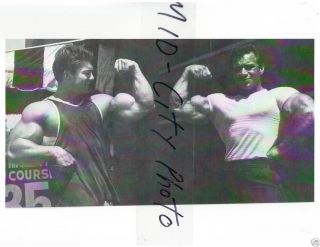 Larry Scott + Freddy Ortiz Vinces Gym Bodybuilding Photo B&W