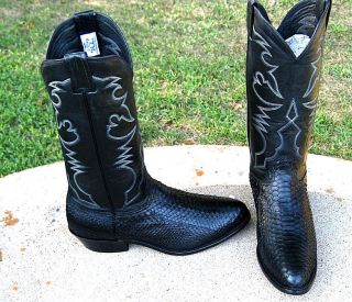 New Larry Mahan Exotic Snake Cowboy Boots Mens 9E