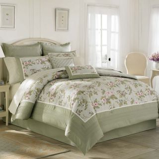 Laura Ashley Avery Lavender Purple Green Floral Queen Comforter 4P Set