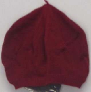 Queen Latifah Collection Sweater Knit Beret Hat Cerise Red Burgundy
