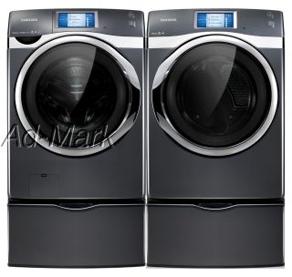 Samsung Steam Washer and Dryer WF457ARGSGR and DV457GVGSGR Onyx