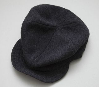 NWT RRL Ralph Lauren Holiday Gray Stripe Wool Newsboy Driving Hat Cap