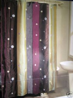 Cosmo Shimmery Grey Purple Brown Stripe Shower Curtain