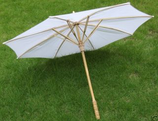 Special White Fabric Bamboo Parasol for Wedding New