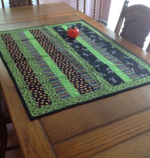 Halloween Candy Corn Skeleton Quilted Table Runner