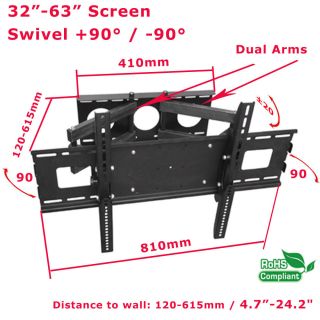 60 inch Swivel Articulating Plasma LCD LED TV Wall Mount 37 40 42 47