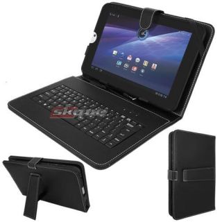 Leather Case USB Keyboard w Stylus Pen For 10 inch Tablet PC Android