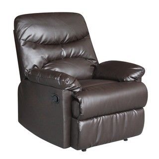 Tucker Brown Bonded Leather Recliner Chair Sofa Couch Living Room