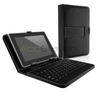 Black Leather Keyboard Case Cover Pouch For Asus Google Nexus 7 with